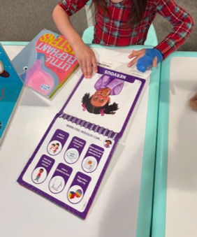 Working through a nervous-system learning book at the light table
